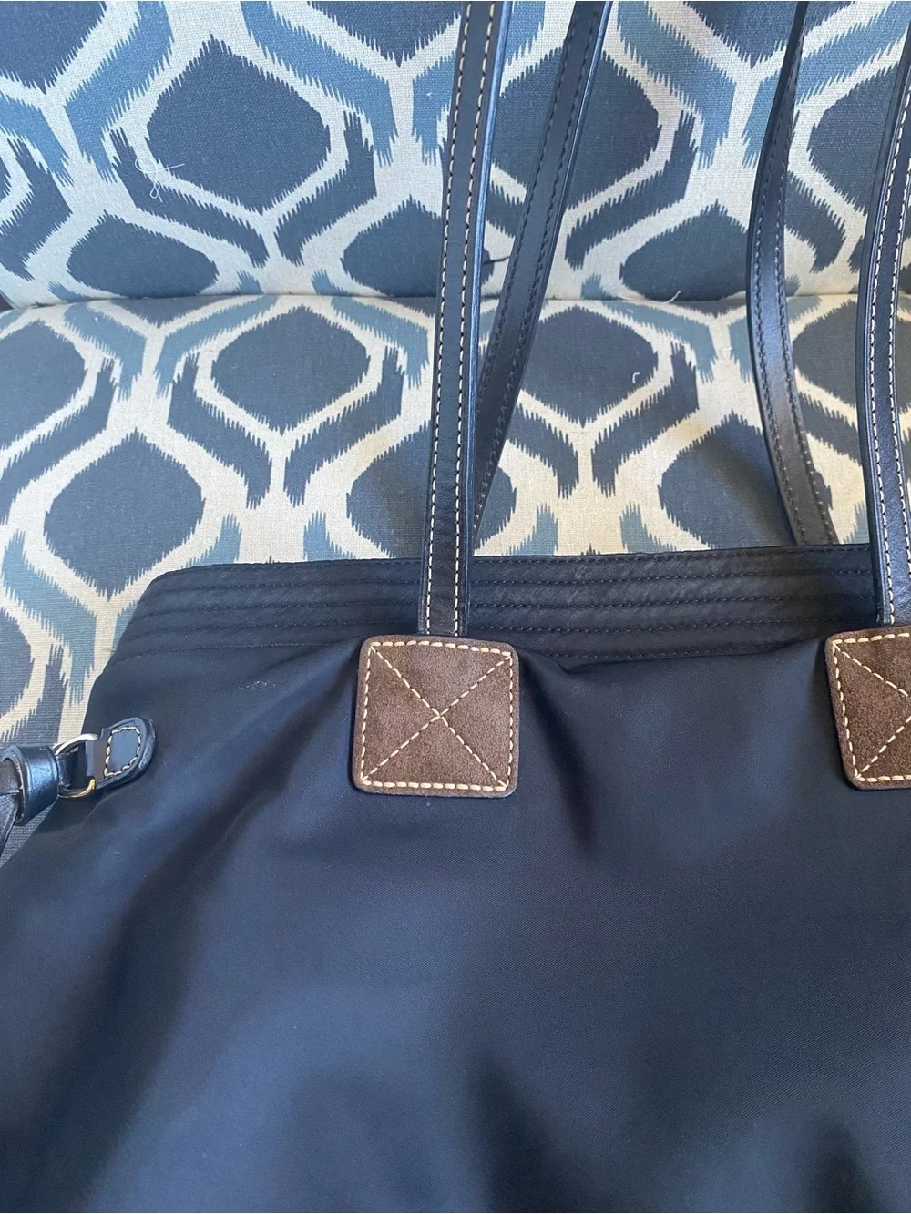 Dooney & Bourke Victoria Black Nylon And Leather Trim Tote Shoulder bag